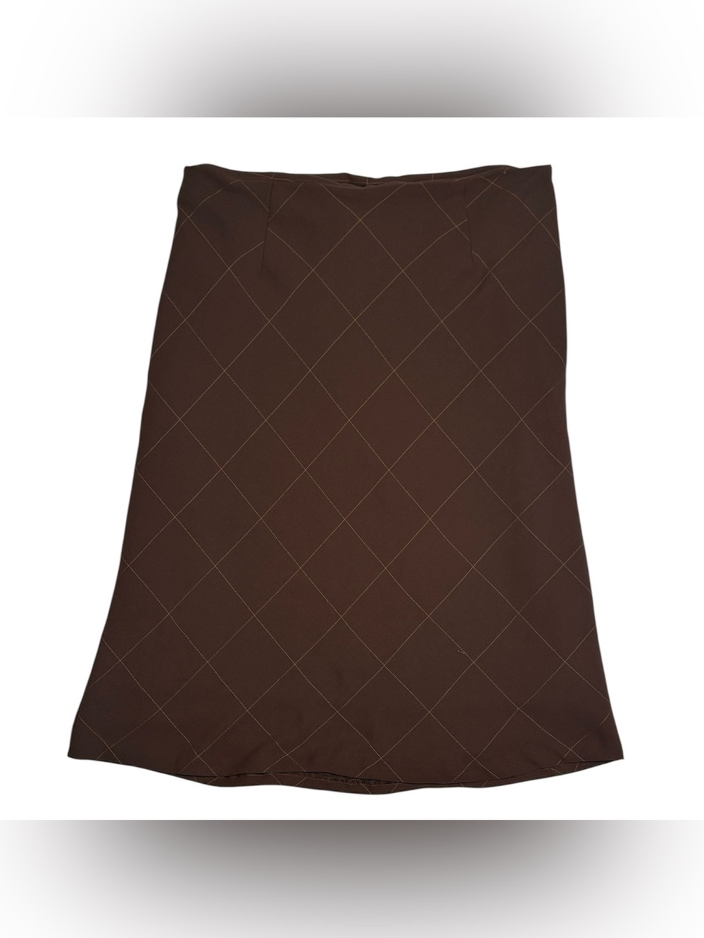 Brown Argyle A-Line Skirt